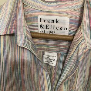 Frank & Eileen Barry Rainbow Striped Women’s Linen Shirt